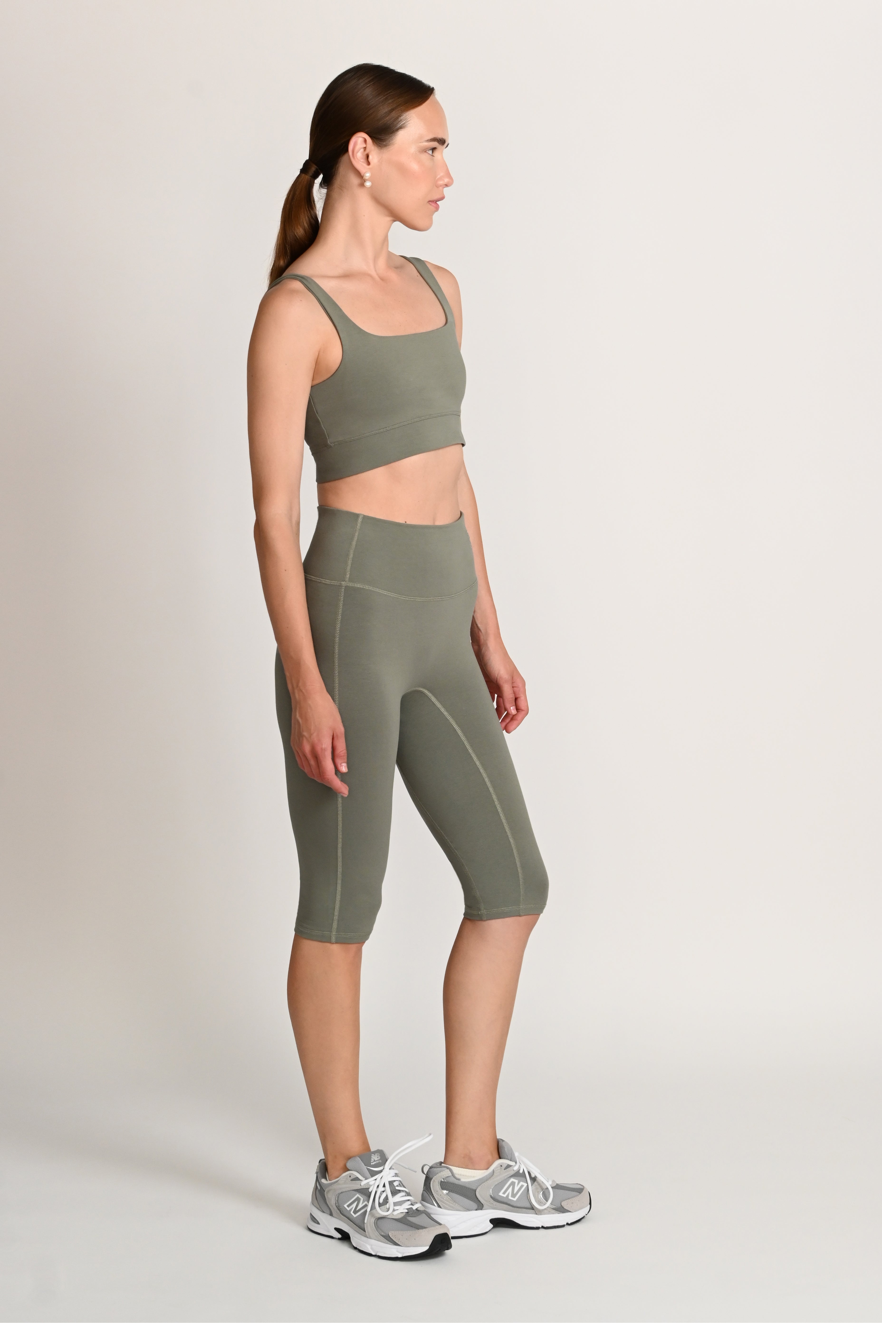 Kirsty Bralette in PIMA Cotton in Olive Green