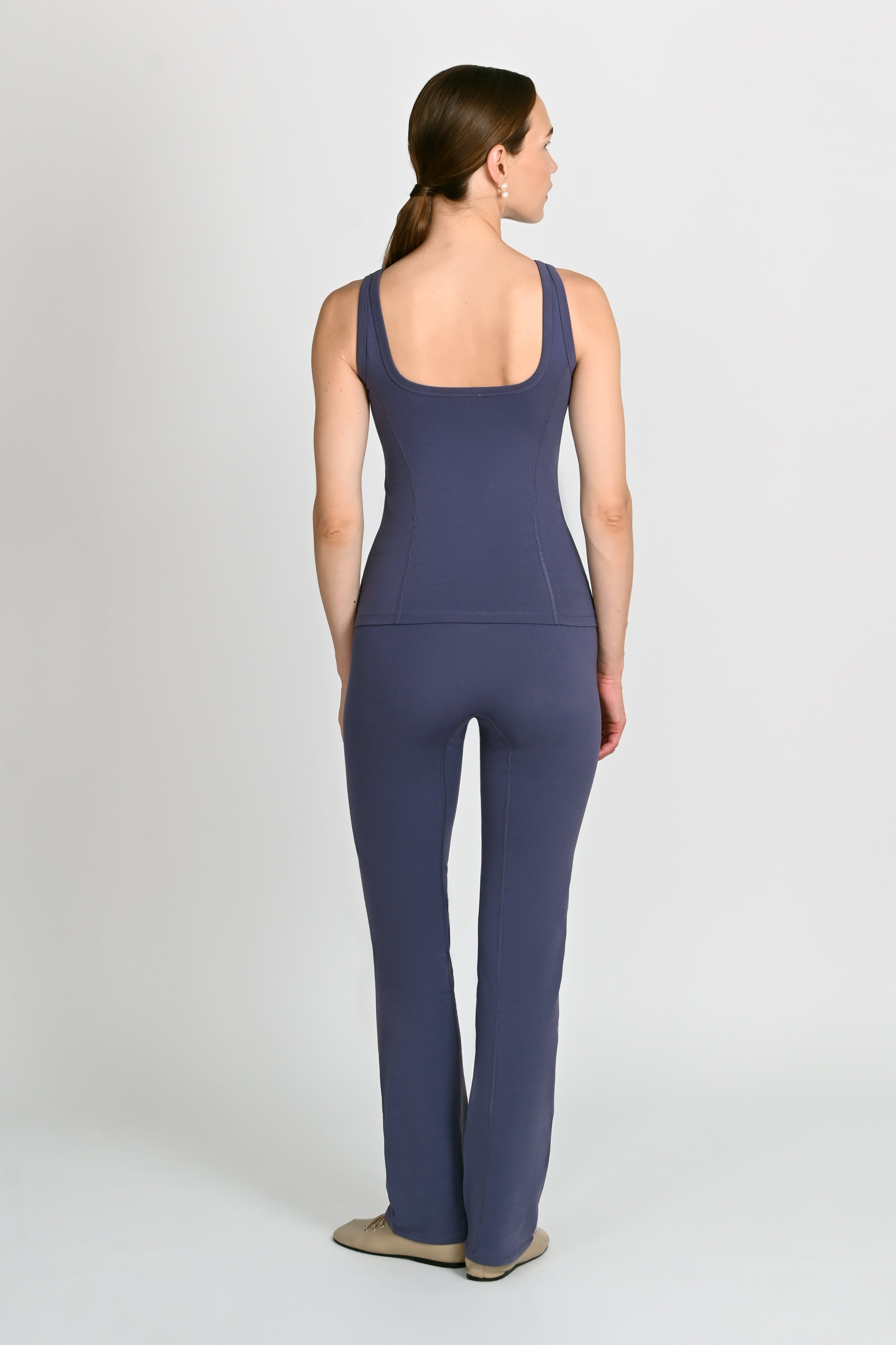 Jasmin Square Neck Vest in PIMA Cotton in Nightshadow Blue
