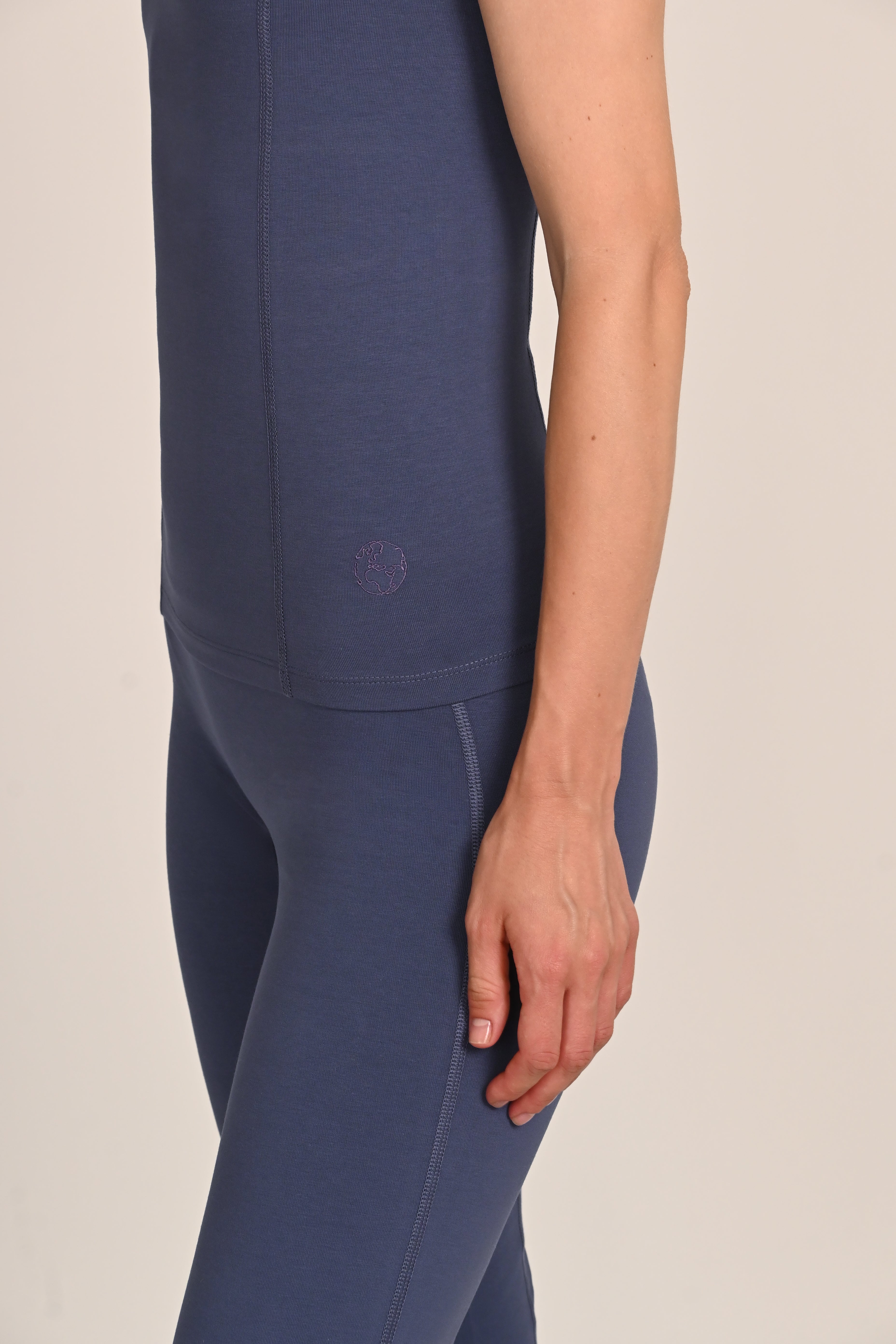 Jasmin Square Neck Vest in PIMA Cotton in Nightshadow Blue