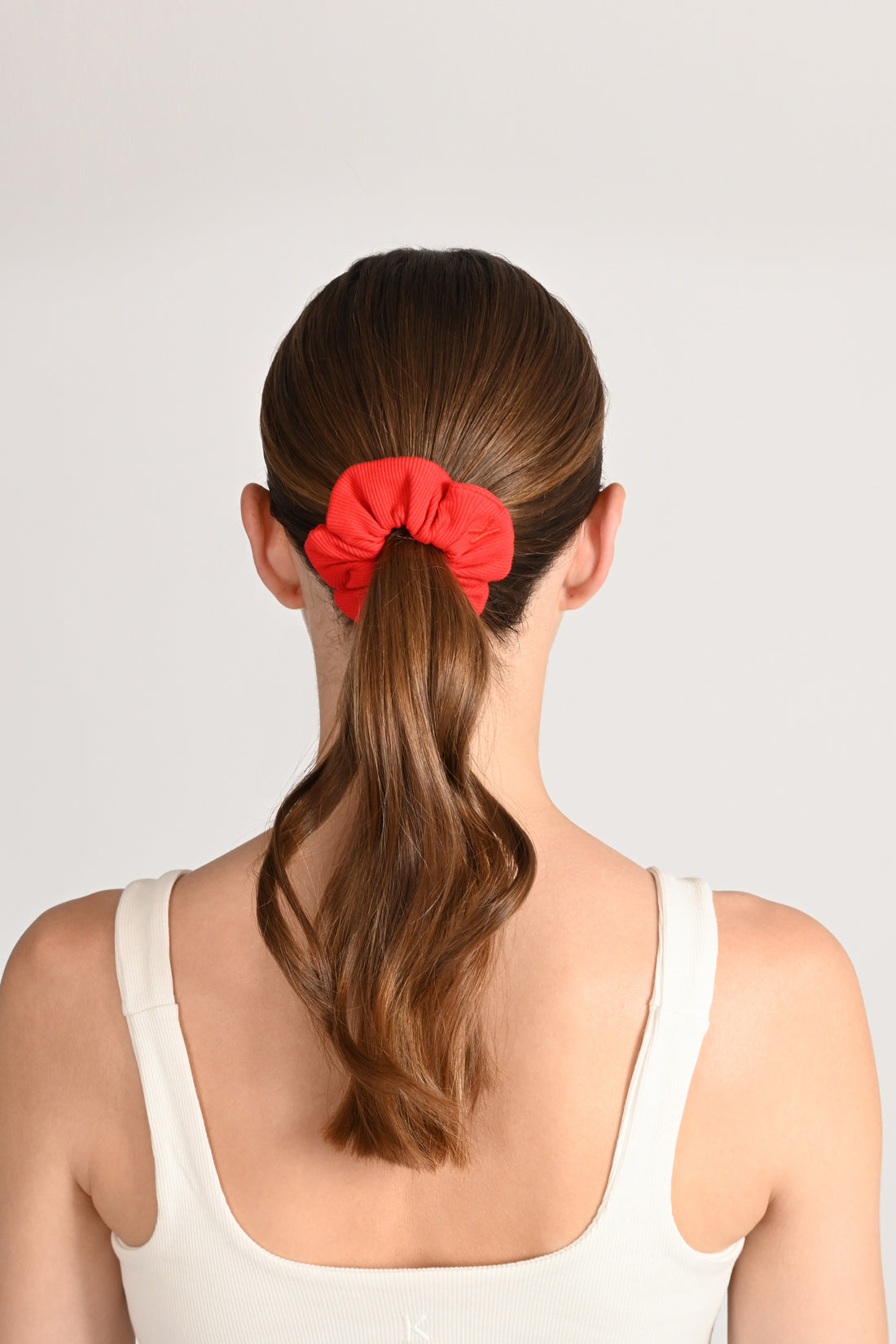 Rosie Scrunchie in Organic Cotton in Sunset Red