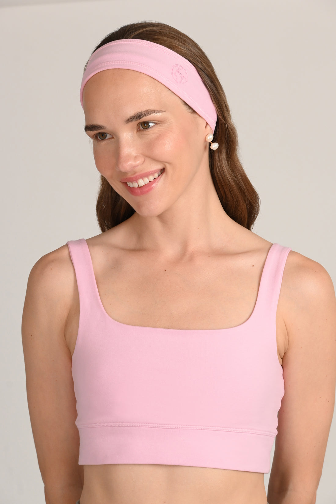 Louise Headband in PIMA Cotton in Morning Rose