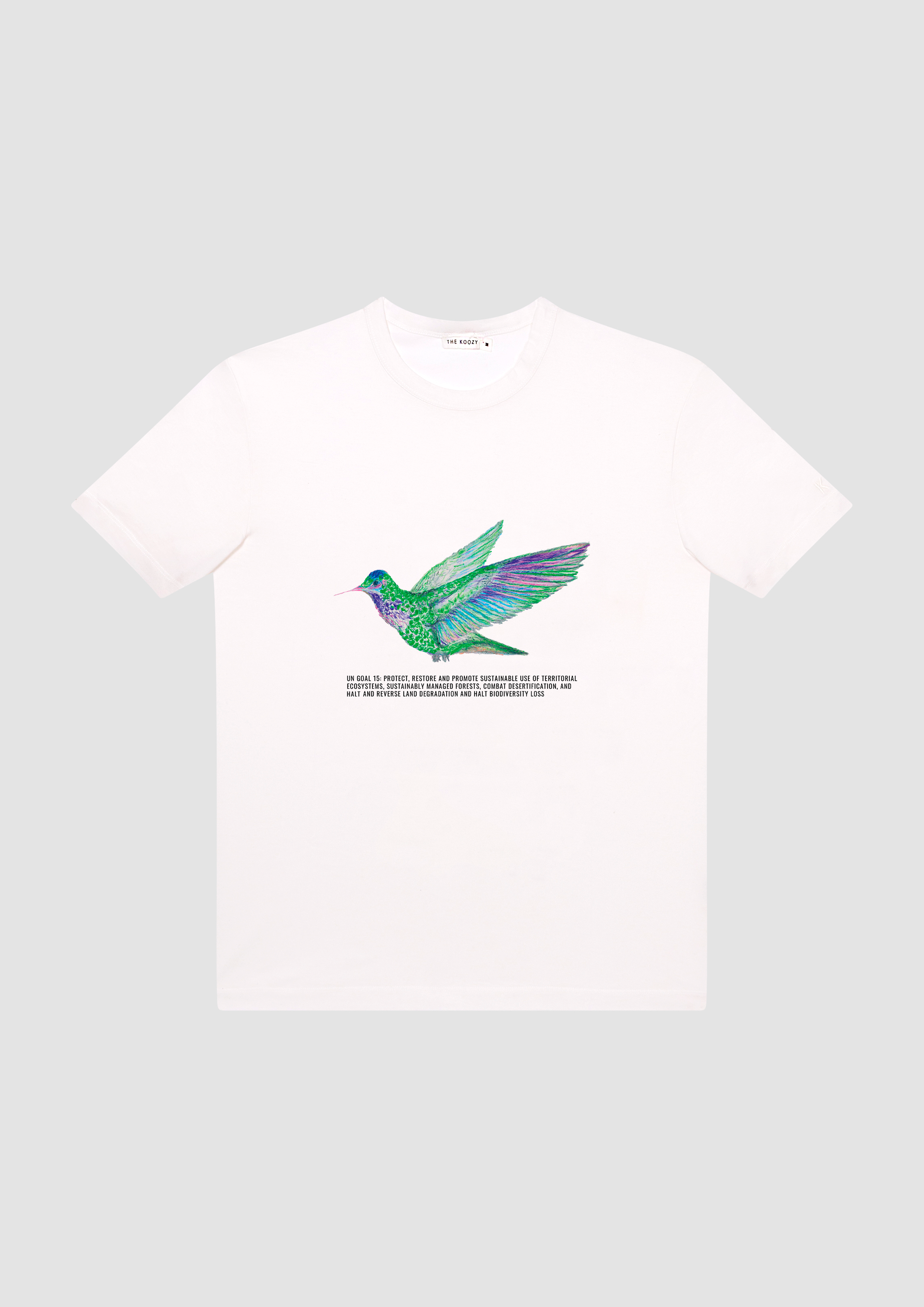 Bird UN Goal 15 T-shirt in White PG Cotton (Limited Edition)