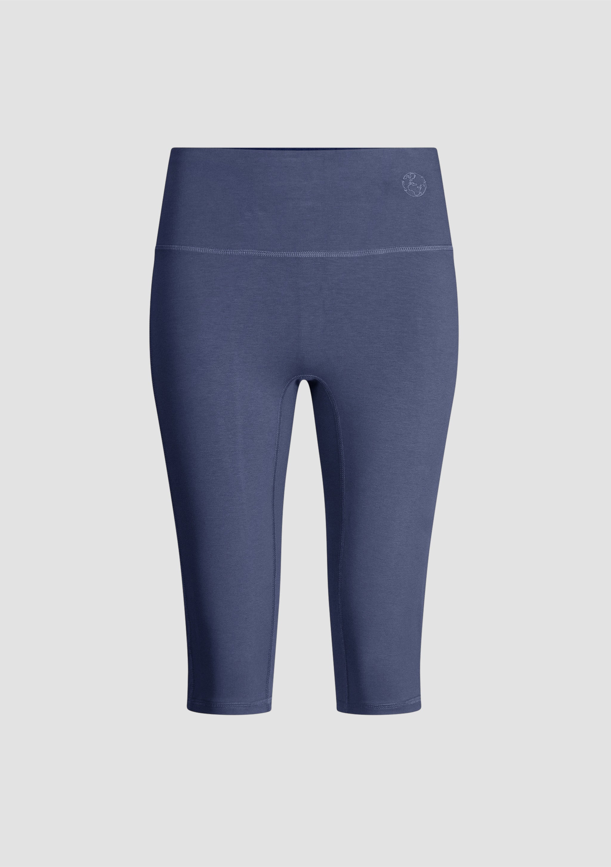 Daru High Waist Cropped Leggings in PIMA Cotton in Nightshadow Blue