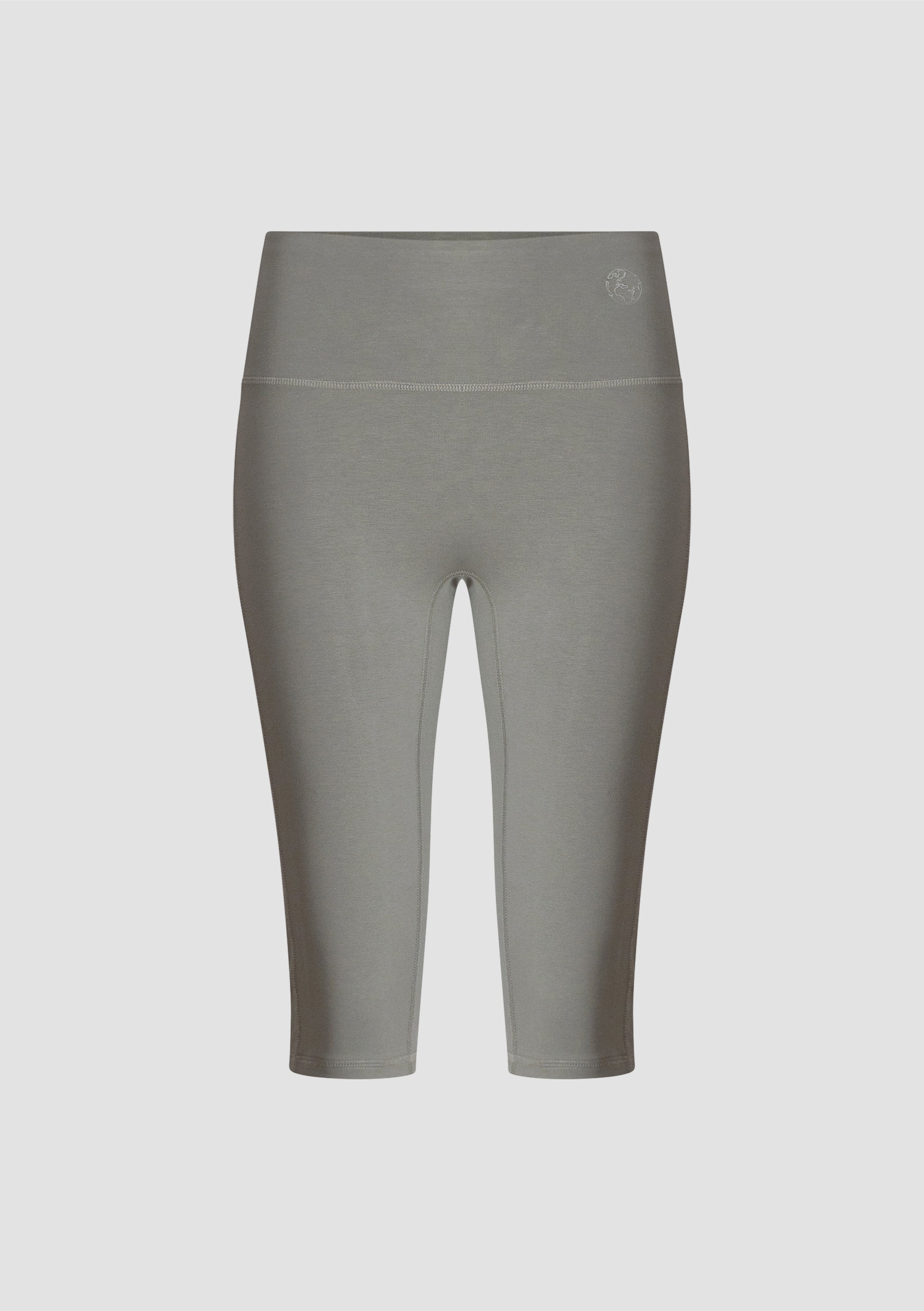 Daru High Waist Cropped Leggings in PIMA Cotton in Olive Green