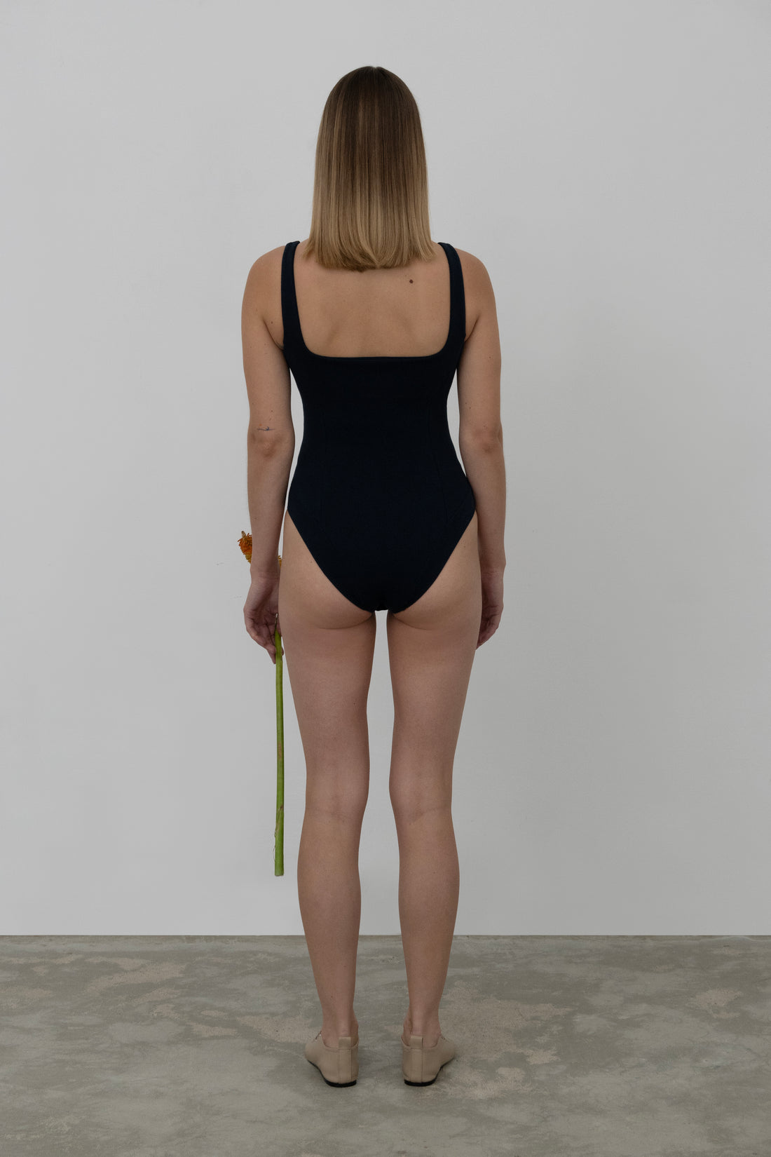 Maternity Chani Bodysuit in Organic Cotton in Ocean Blue