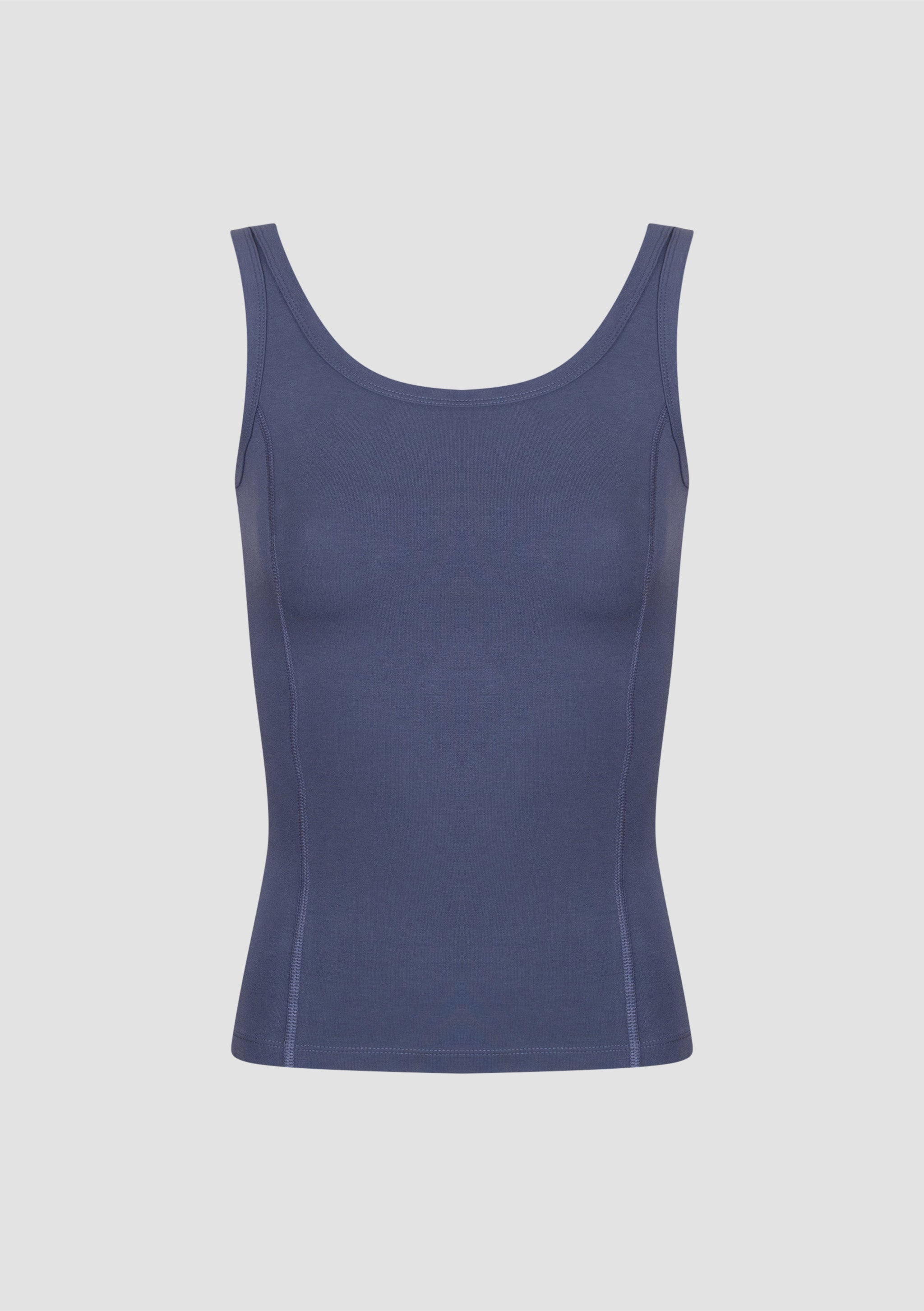 Jasmin Square Neck Vest in PIMA Cotton in Nightshadow Blue