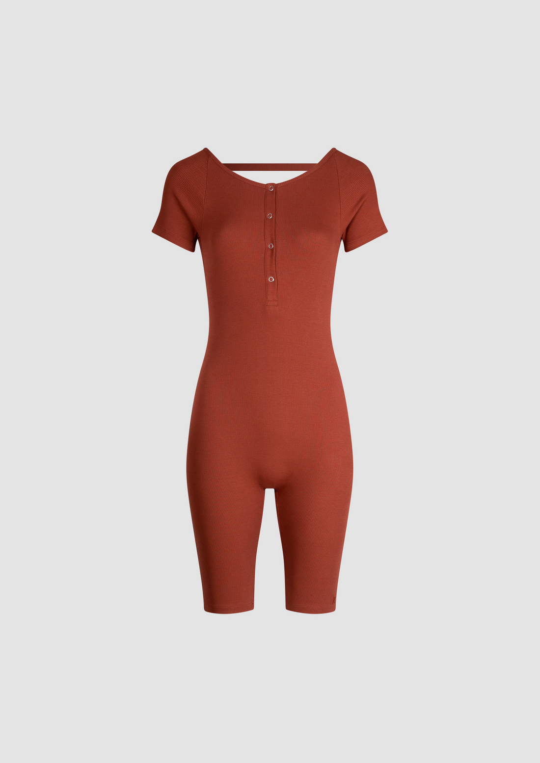 Julie Short Sleeve One-Piece in Organic Cotton in Red Soil
