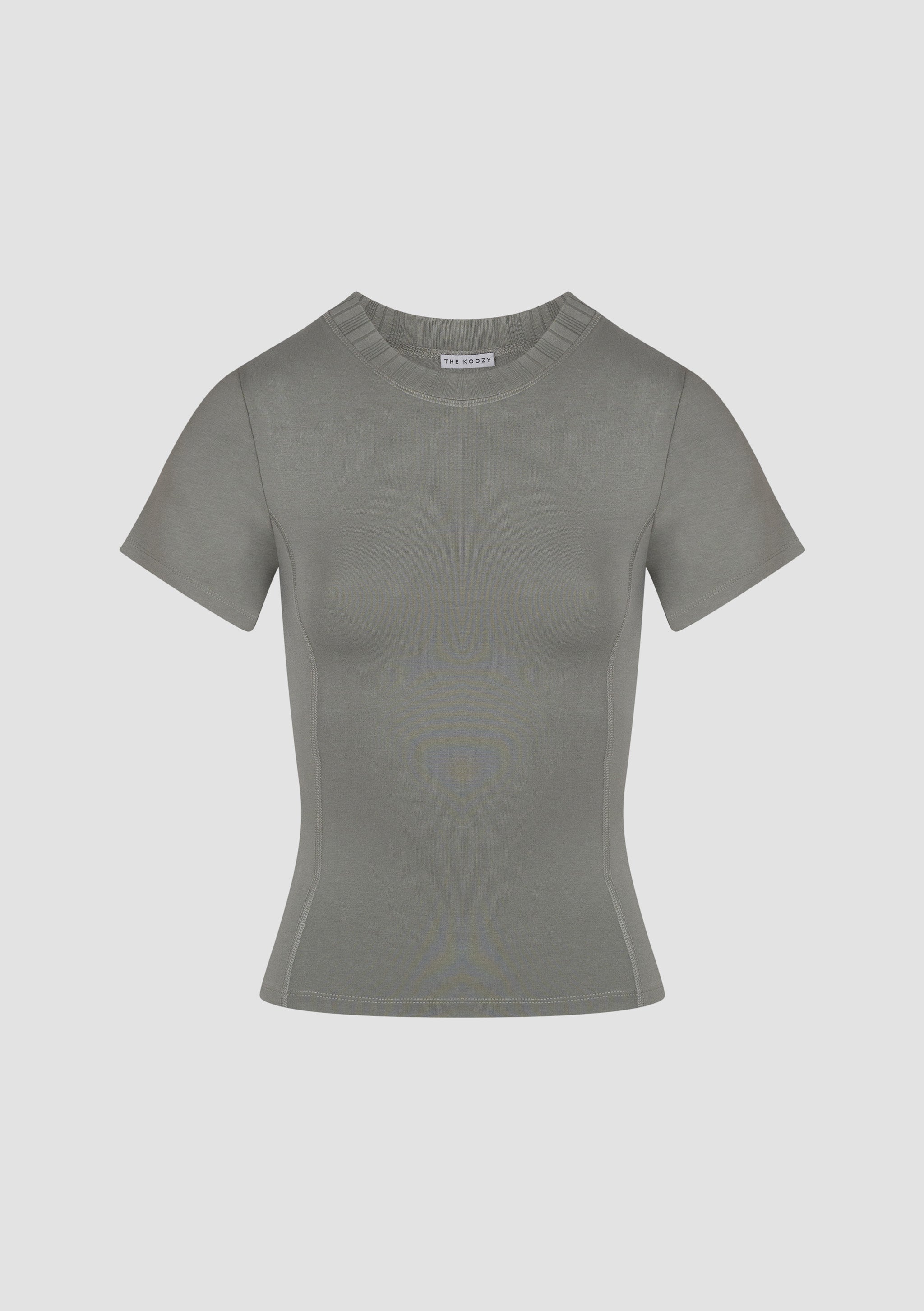 Margot T-Shirt ¾ Sleeve in PIMA Cotton in Olive Green