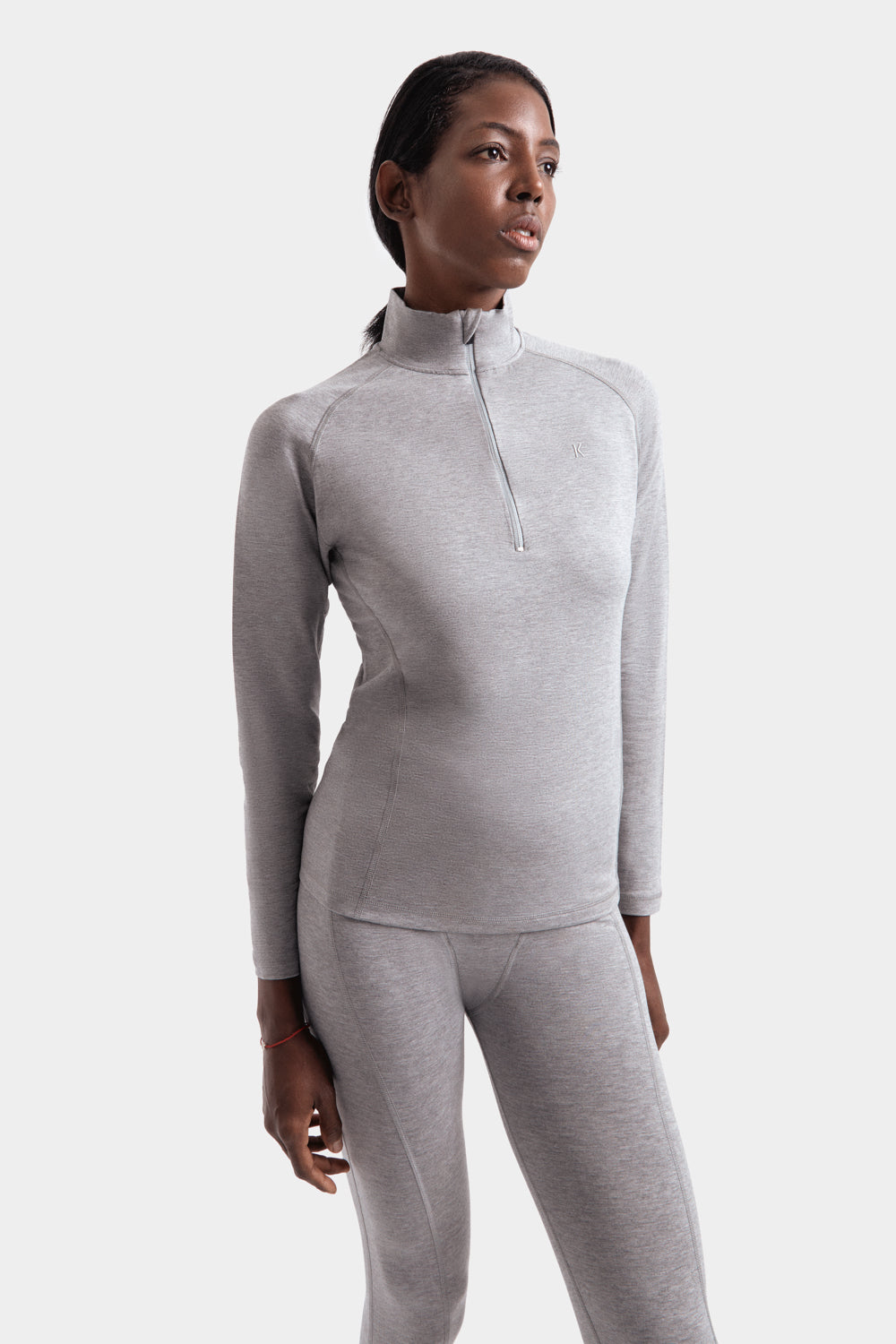 Ali Long Sleeve Half-Zip in TENCEL™ Lyocell and Organic Cotton in Melange