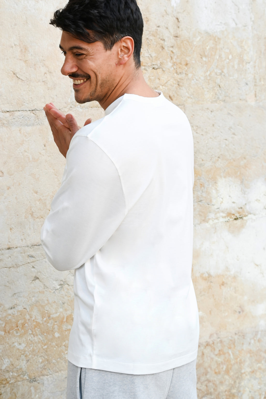 Nate Long Sleeve in Cotton PG in White