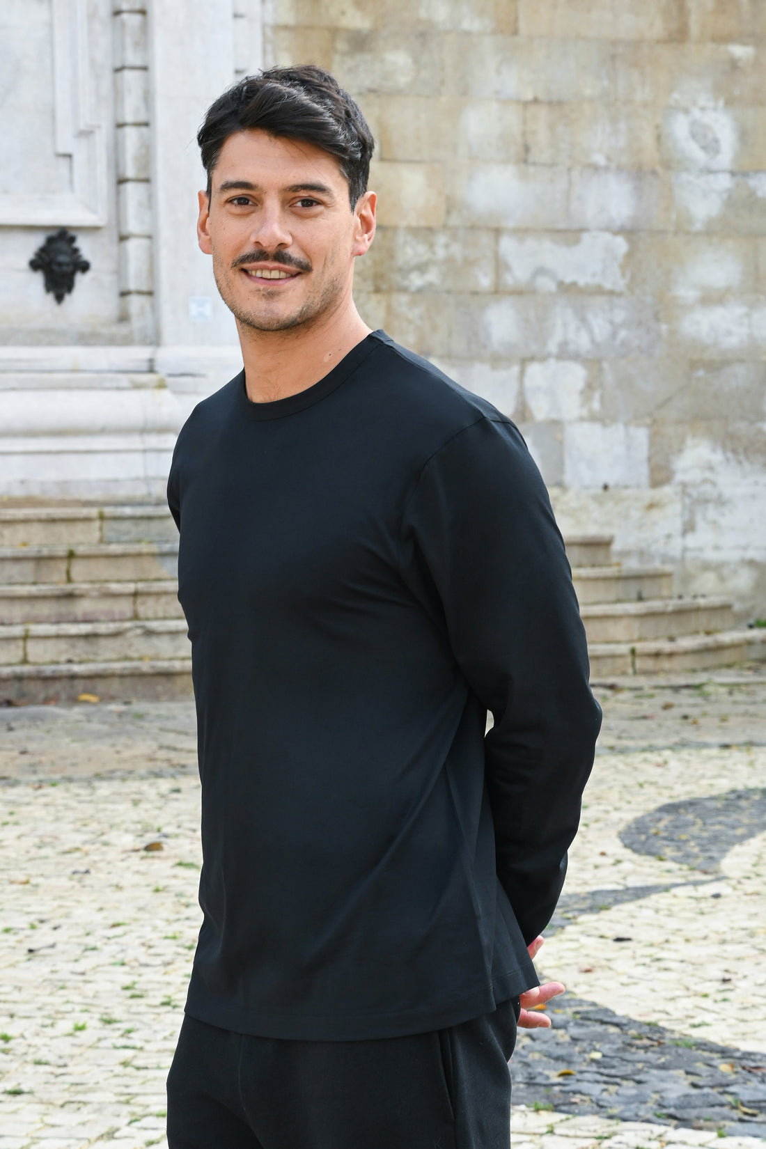 Nate Long Sleeve in Cotton PG in Black