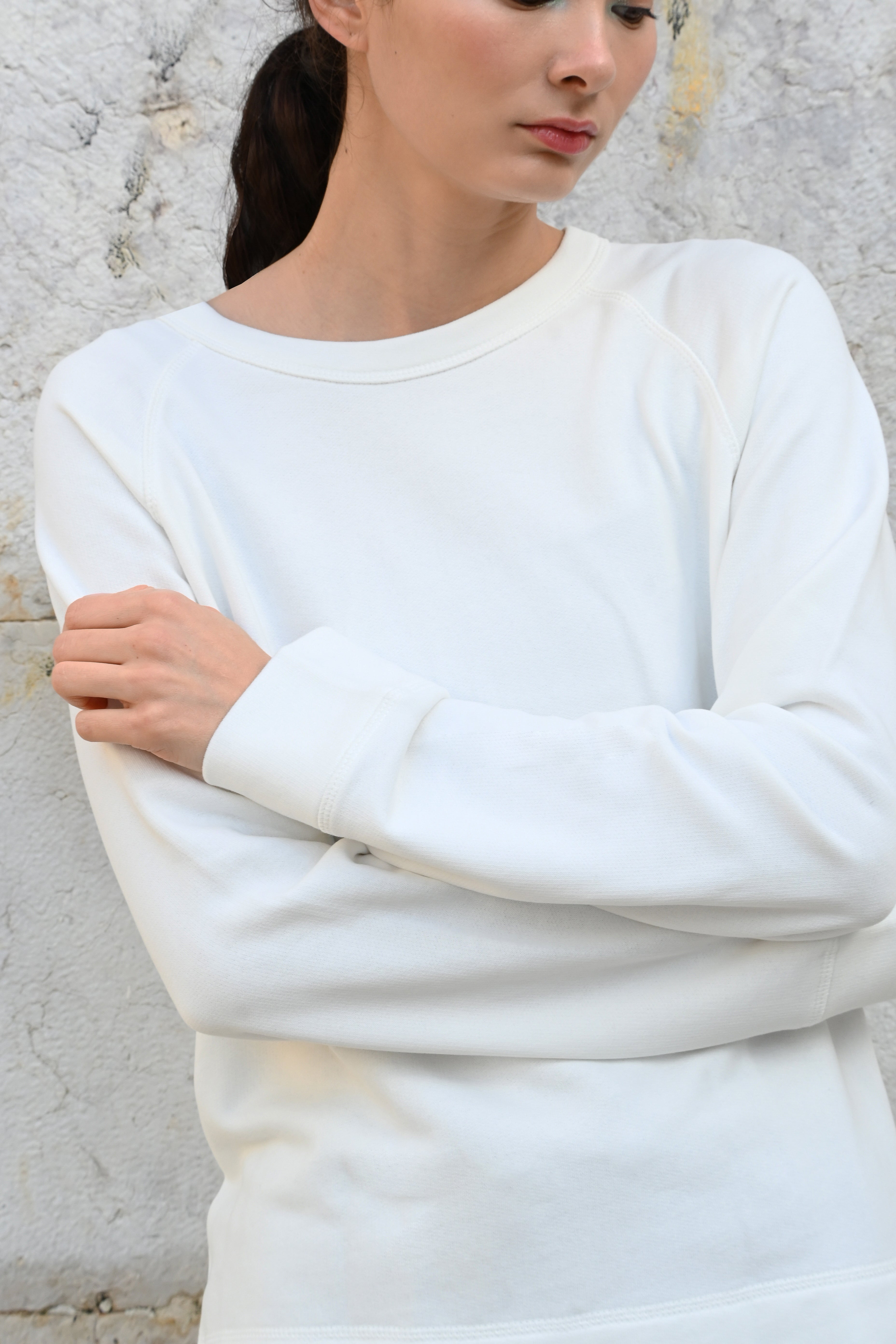 Avary Sweatshirt in Organic Cotton in White