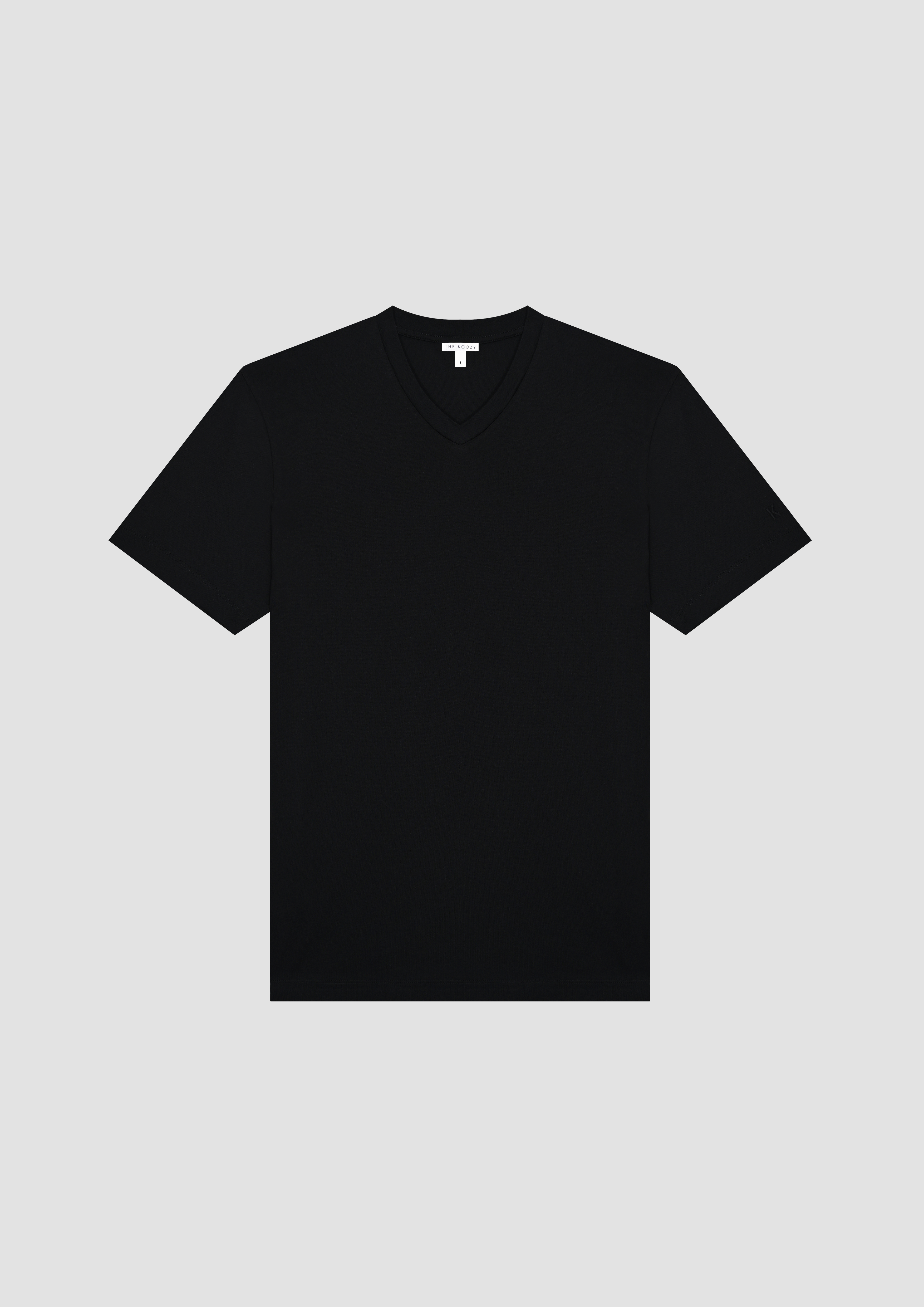 Tate V-Neck T-Shirt in Cotton PG in Black