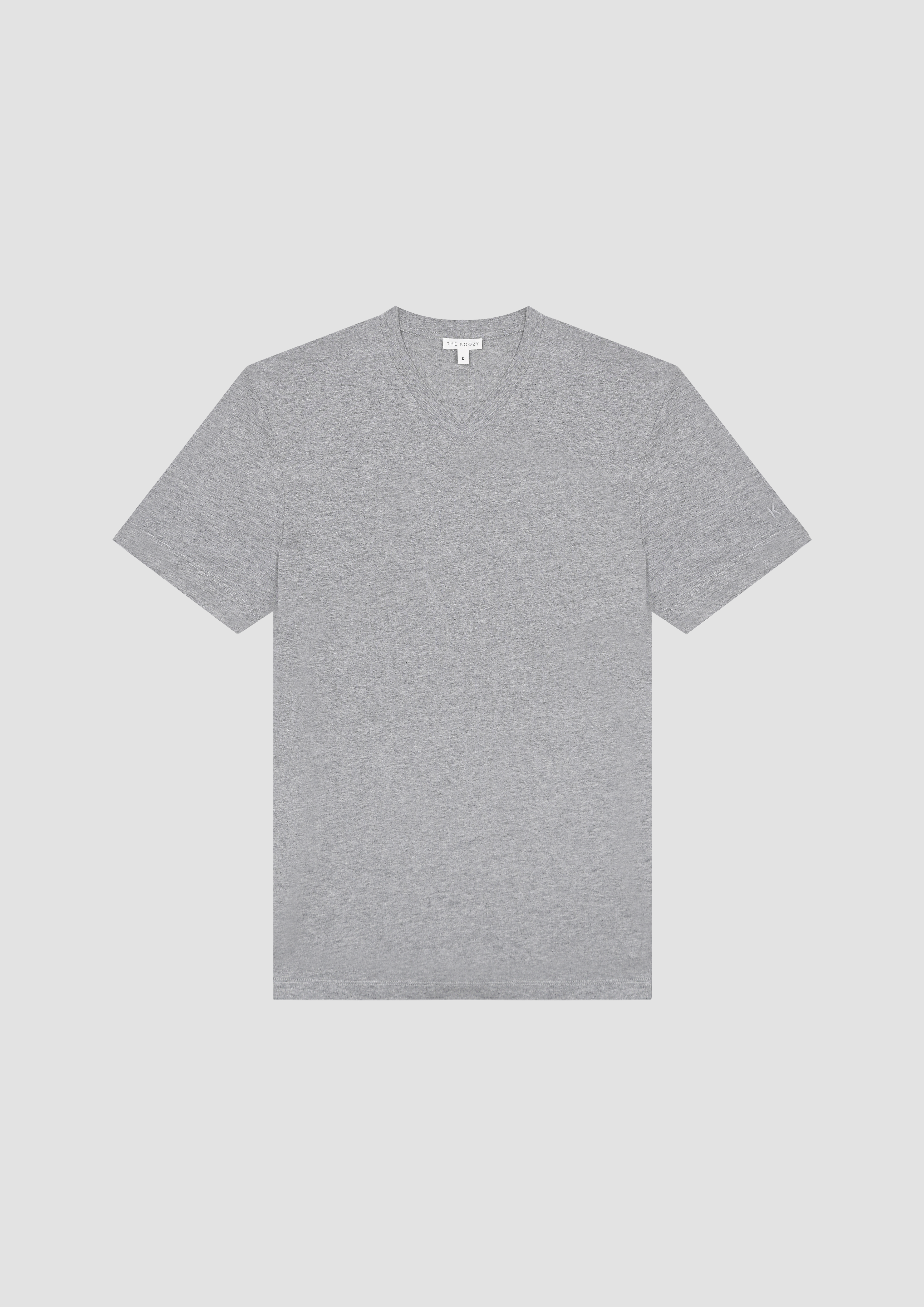 Tate V-Neck T-Shirt in Organic Cotton and Recycled Cotton in Melange
