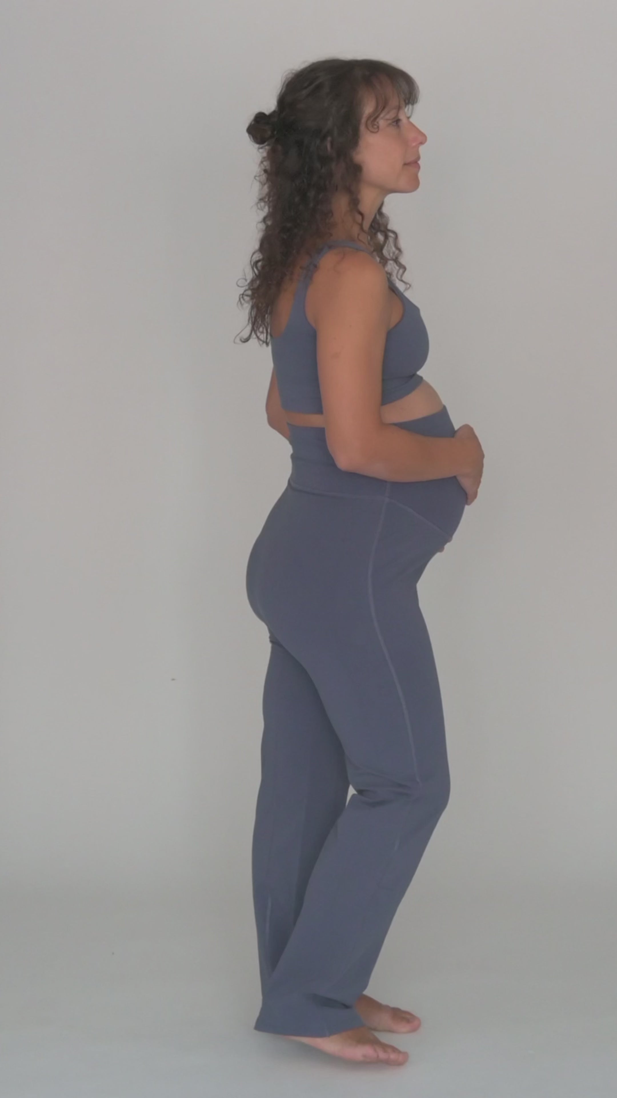 Ivory Maternity Leggings in PIMA Cotton in Nightshadow Blue