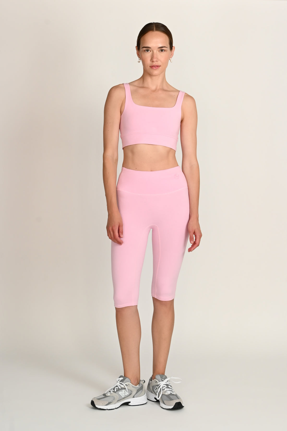 Daru High Waist Cropped Leggings in PIMA Cotton in Morning Rose