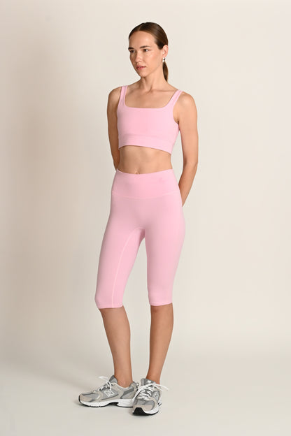 Daru High Waist Cropped Leggings in PIMA Cotton in Morning Rose