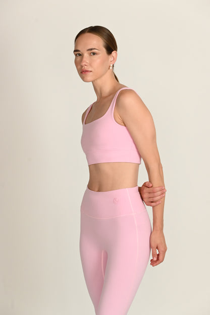 Daru High Waist Cropped Leggings in PIMA Cotton in Morning Rose