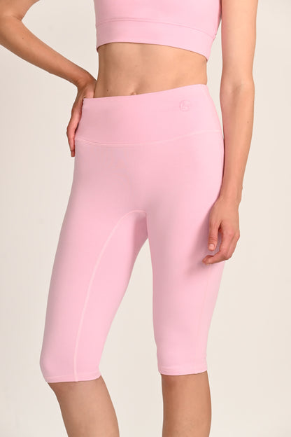 Daru High Waist Cropped Leggings in PIMA Cotton in Morning Rose