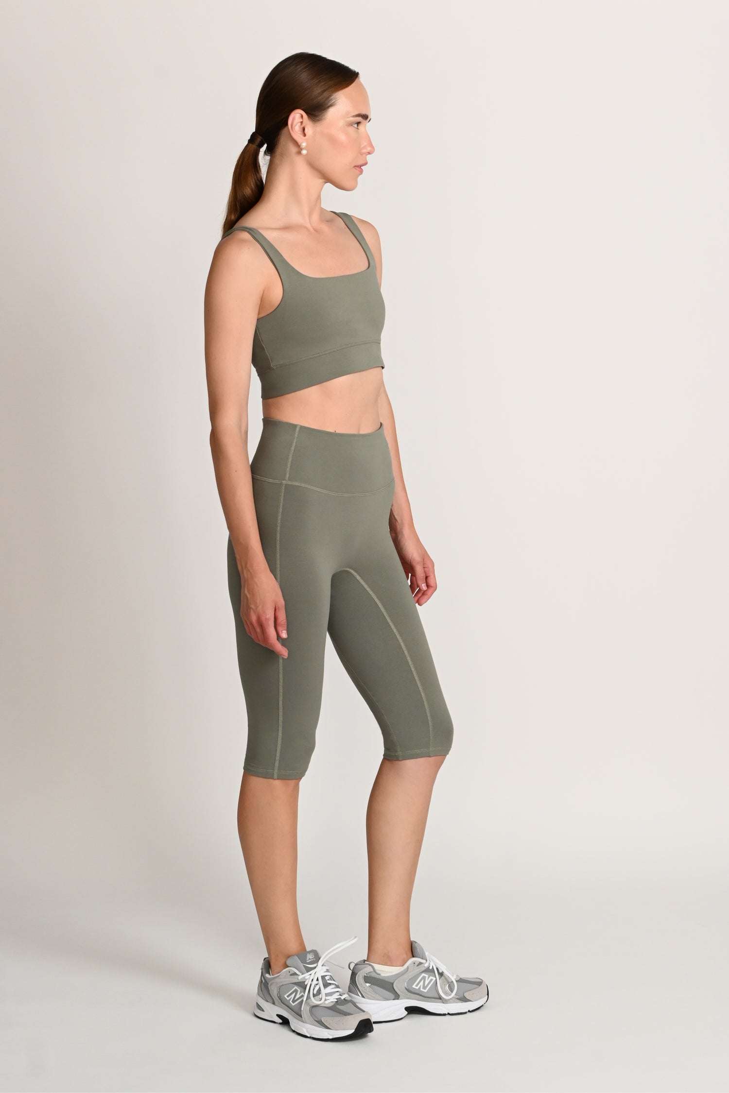 Kirsty Bralette in PIMA Cotton in Olive Green