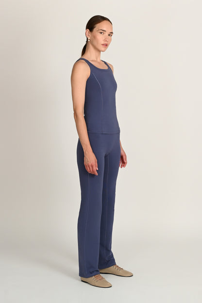 Jasmin Square Neck Vest in PIMA Cotton in Nightshadow Blue