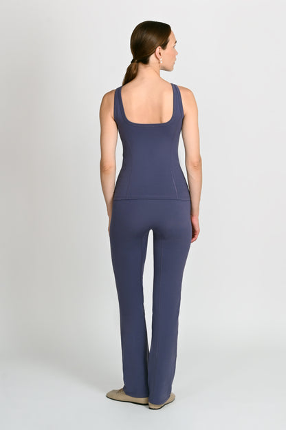 Jasmin Square Neck Vest in PIMA Cotton in Nightshadow Blue