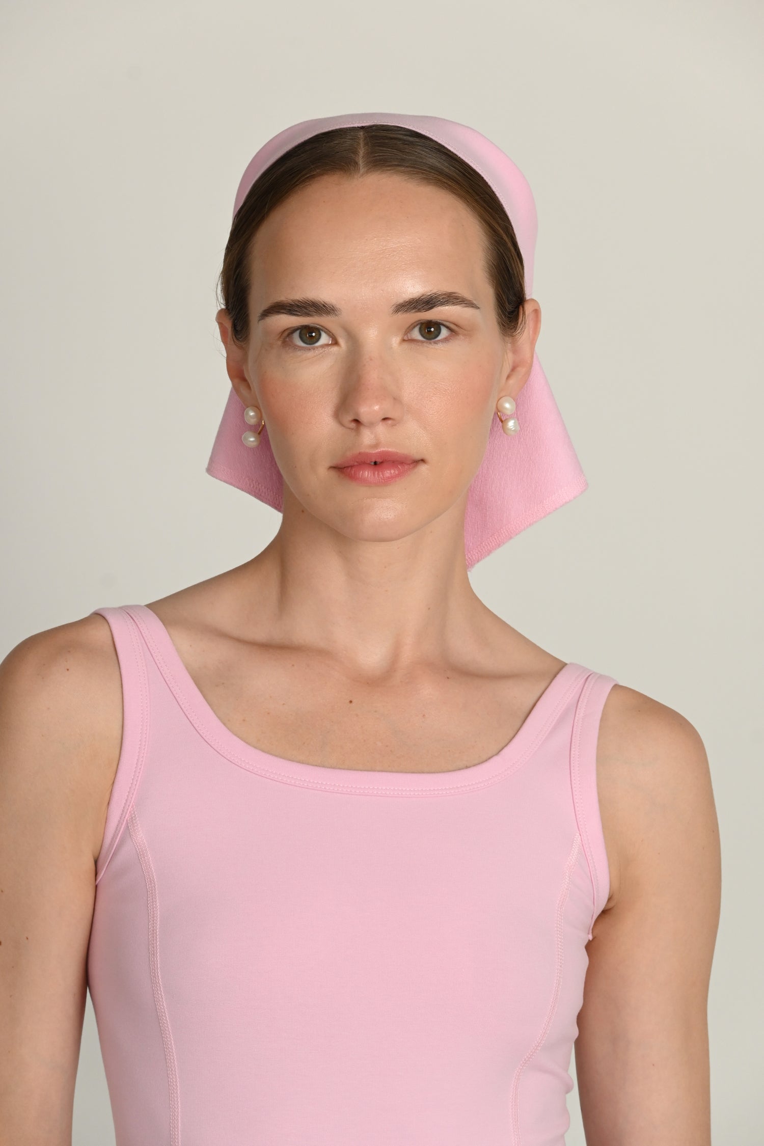 Jasmin Square Neck Vest in PIMA Cotton in Morning Rose