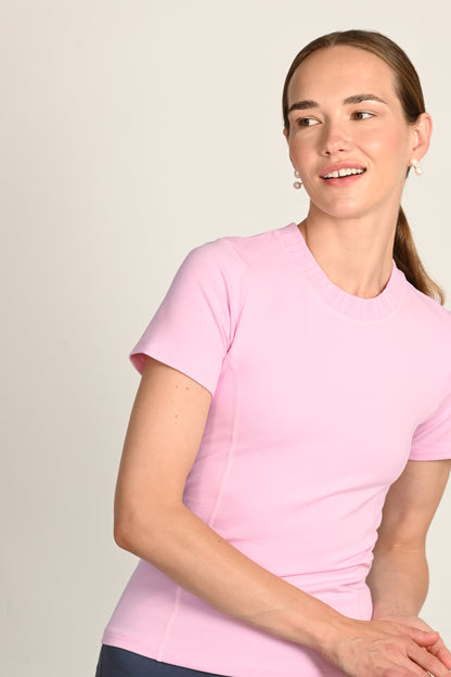 Margot T-Shirt ¾ Sleeve in PIMA Cotton in Morning Rose