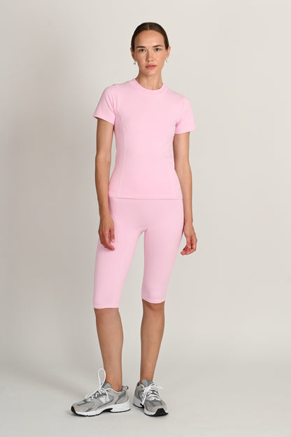 Margot T-Shirt ¾ Sleeve in PIMA Cotton in Morning Rose