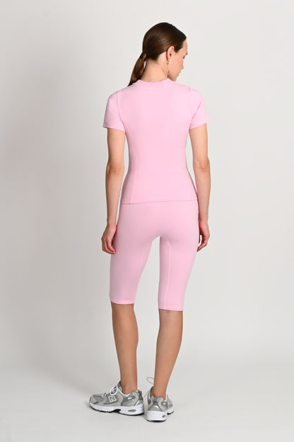 Margot T-Shirt ¾ Sleeve in PIMA Cotton in Morning Rose