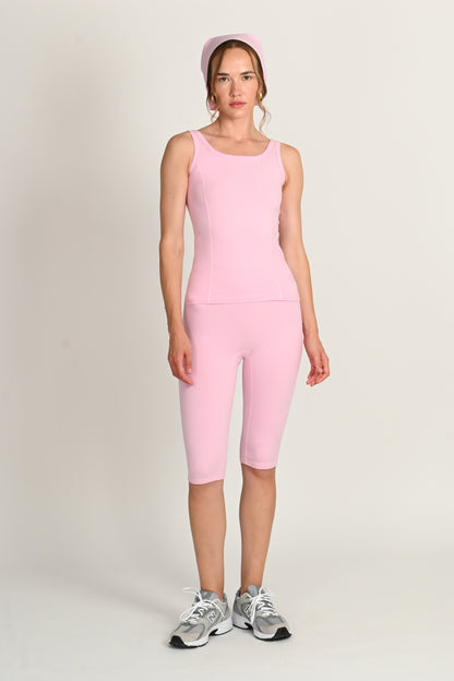 Jasmin Square Neck Vest in PIMA Cotton in Morning Rose