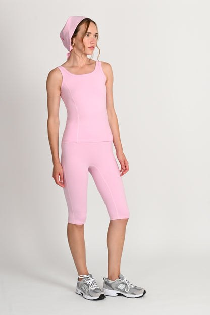 Jasmin Square Neck Vest in PIMA Cotton in Morning Rose