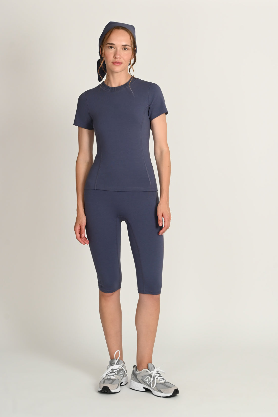 Margot T-Shirt ¾ Sleeve in PIMA Cotton in Nightshadow Blue