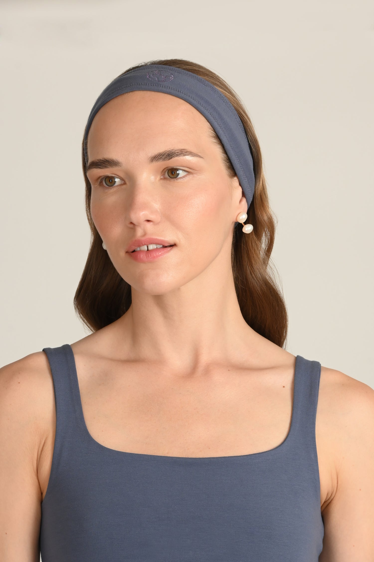 Louise Headband in PIMA Cotton in Nightshadow Blue