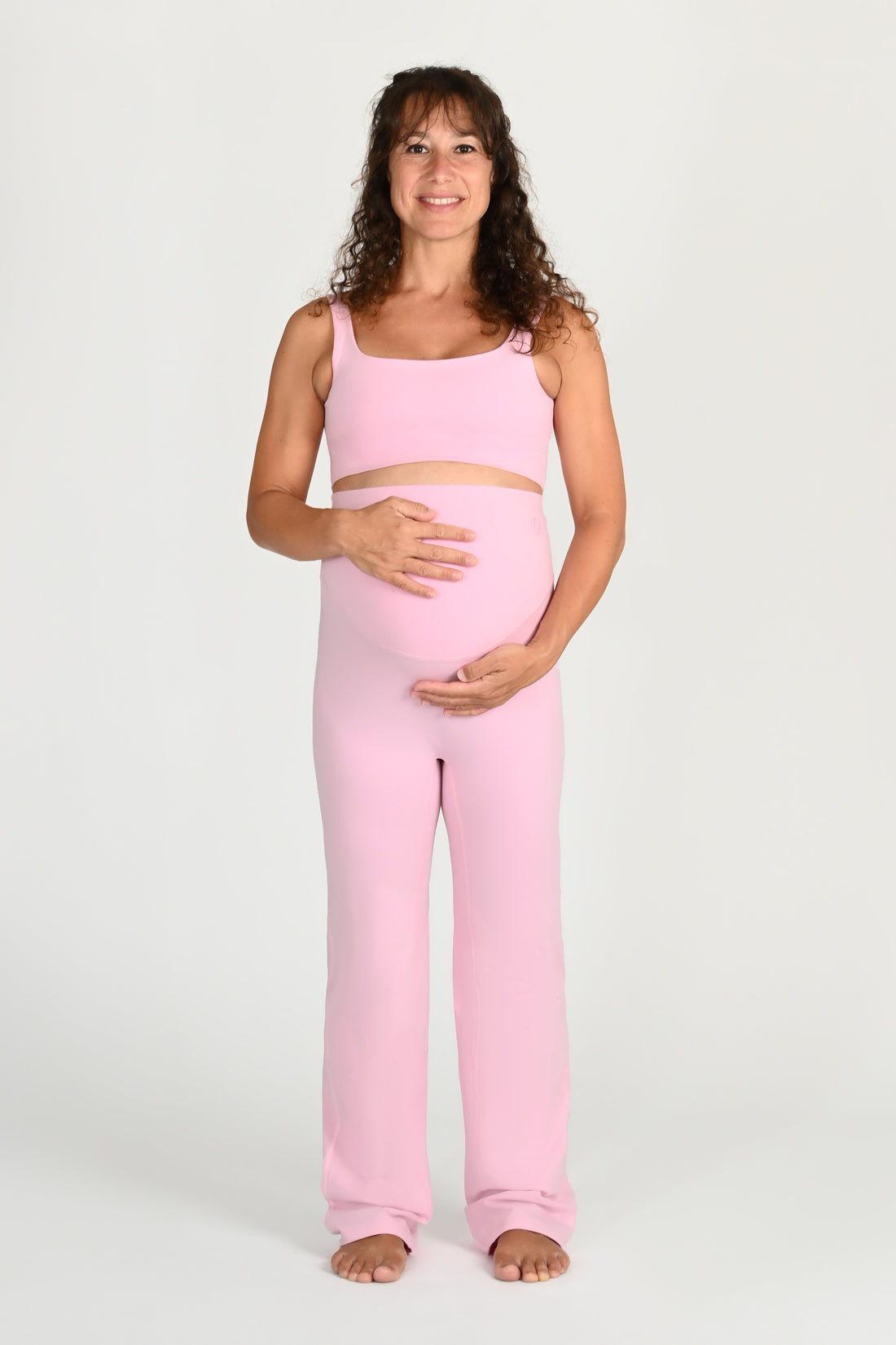 Ivory Maternity Leggings in PIMA Cotton in Morning Rose
