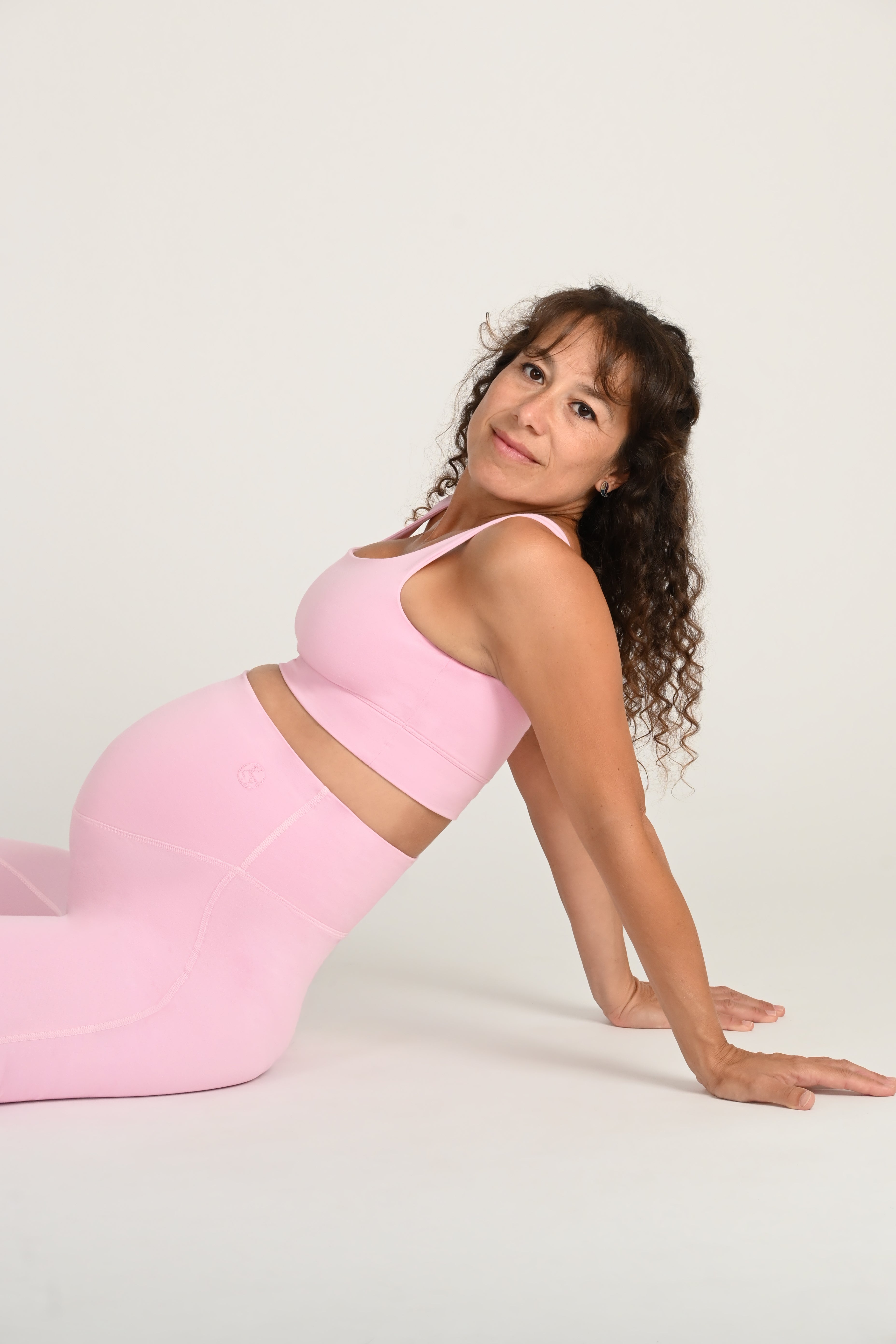 Ivory Maternity Leggings in PIMA Cotton in Morning Rose
