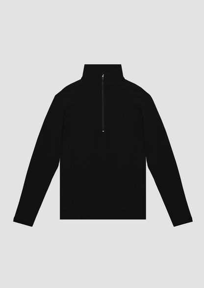 Ali Long Sleeve Half-Zip in TENCEL™ Lyocell and Organic Cotton in Black