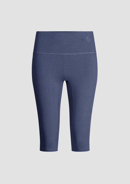 Daru High Waist Cropped Leggings in PIMA Cotton in Nightshadow Blue
