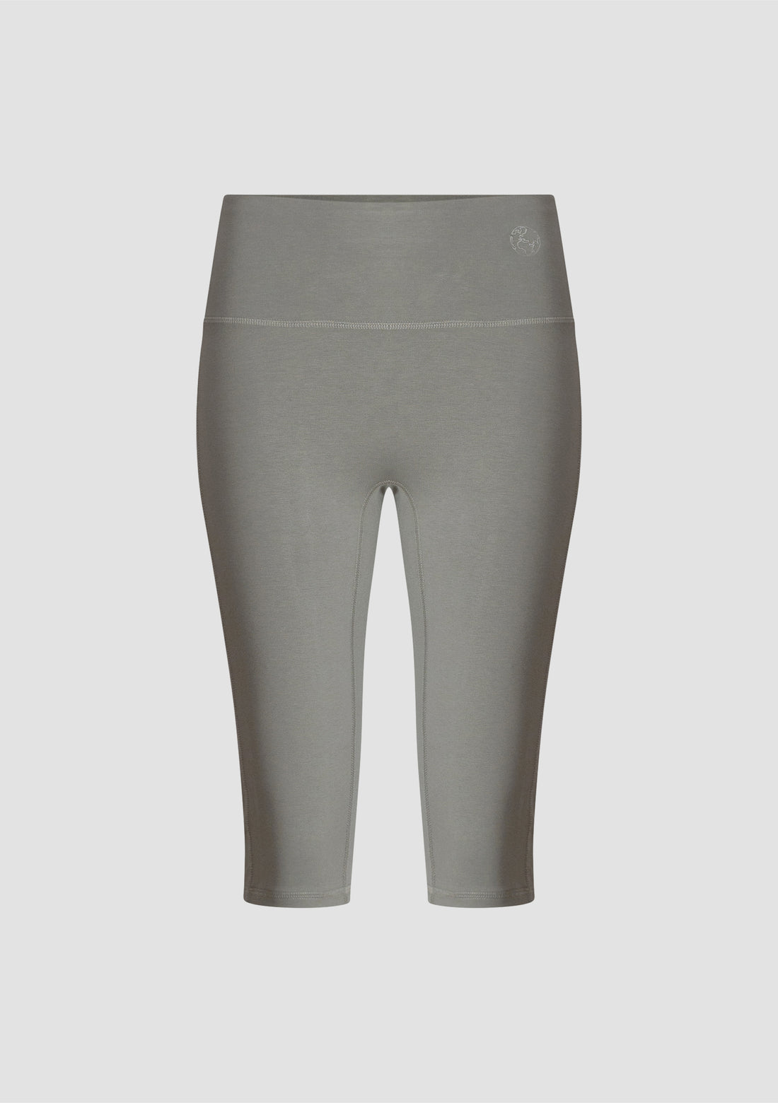 Daru High Waist Cropped Leggings in PIMA Cotton in Olive Green