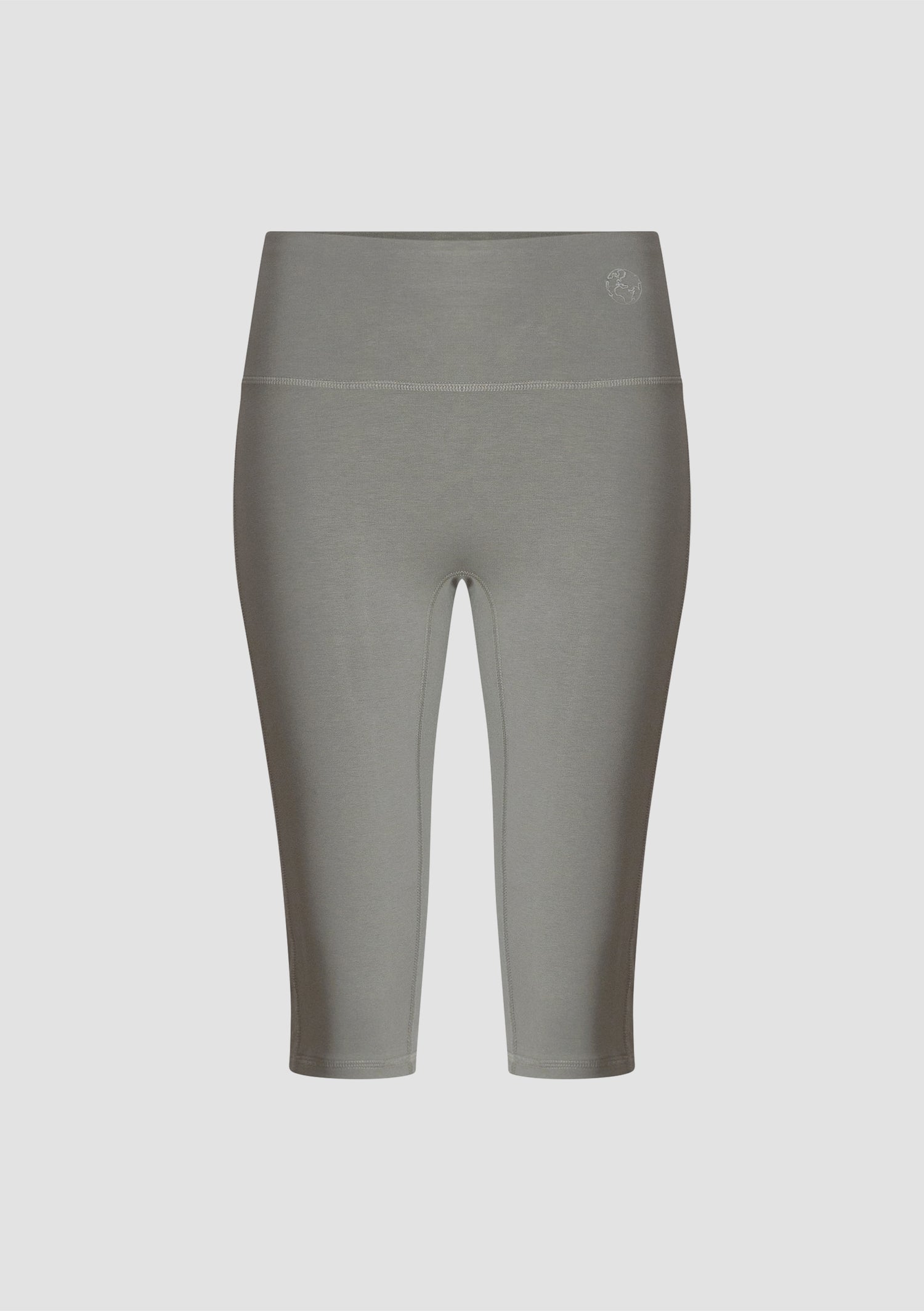 Daru High Waist Cropped Leggings in PIMA Cotton in Olive Green