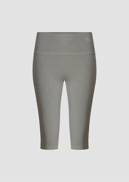 Daru High Waist Cropped Leggings in PIMA Cotton in Olive Green