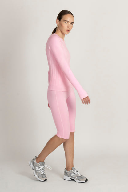 Montebello Long Sleeve Top in PIMA Cotton in Morning Rose
