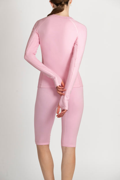 Montebello Long Sleeve Top in PIMA Cotton in Morning Rose