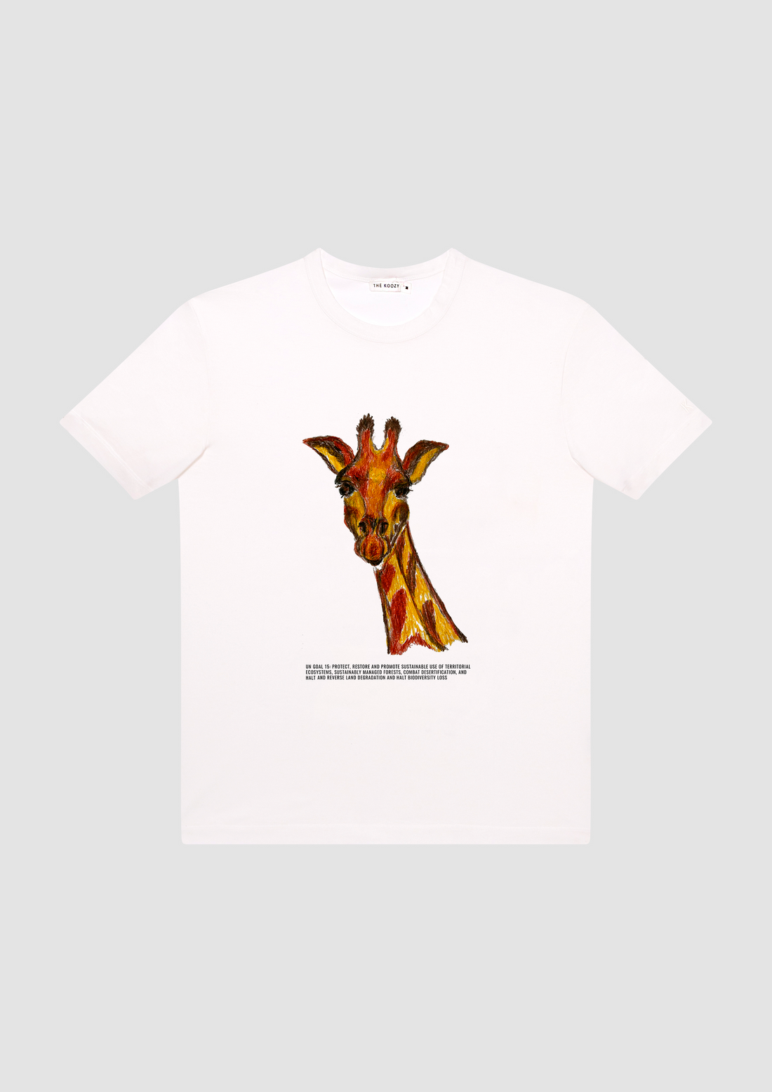 Giraffe UN Goal 15 T-shirt in White PG Cotton (Limited Edition)