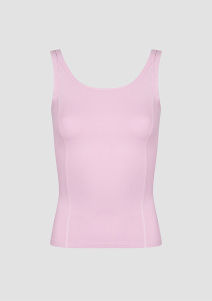 Jasmin Square Neck Vest in PIMA Cotton in Morning Rose