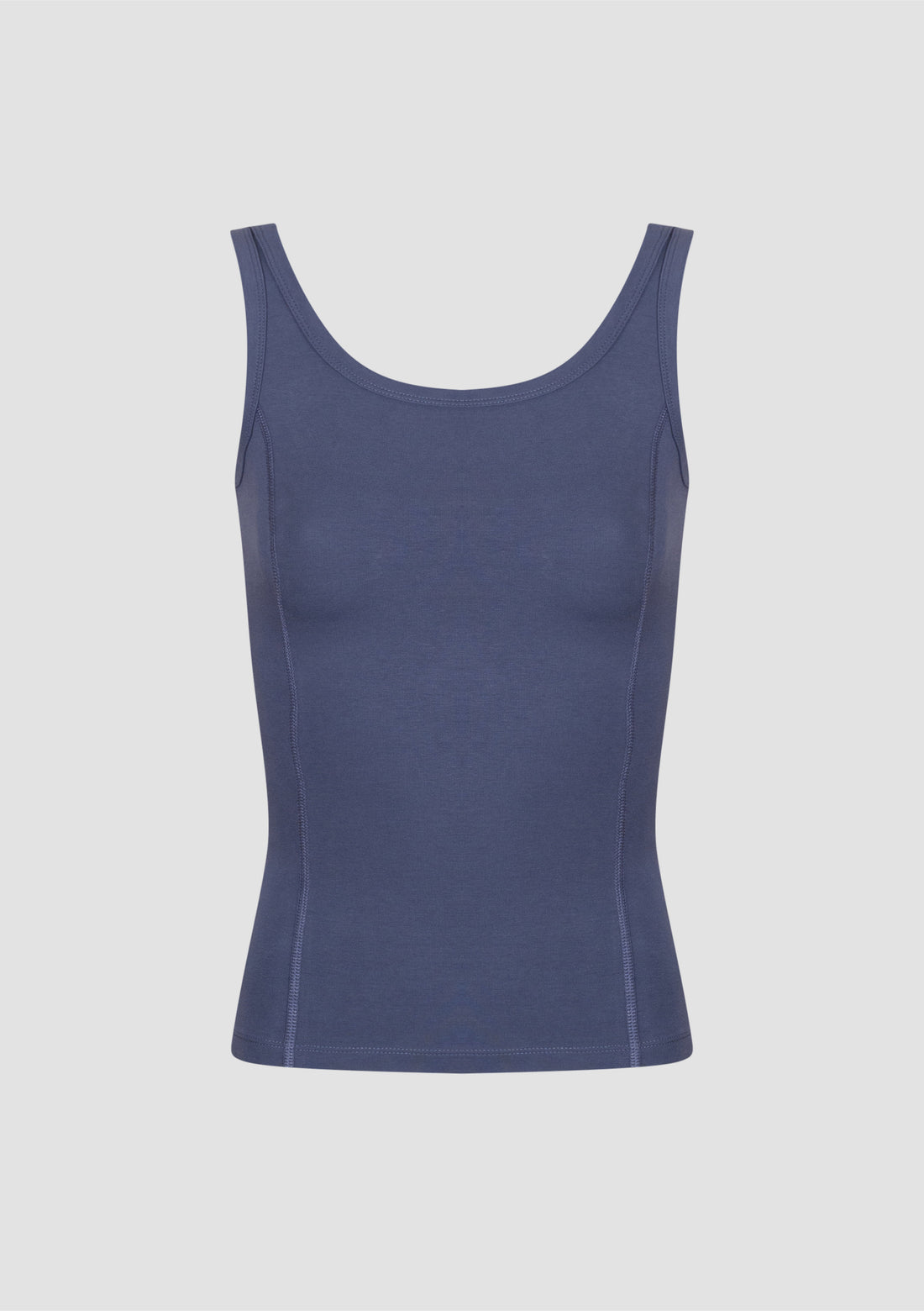 Jasmin Square Neck Vest in PIMA Cotton in Nightshadow Blue