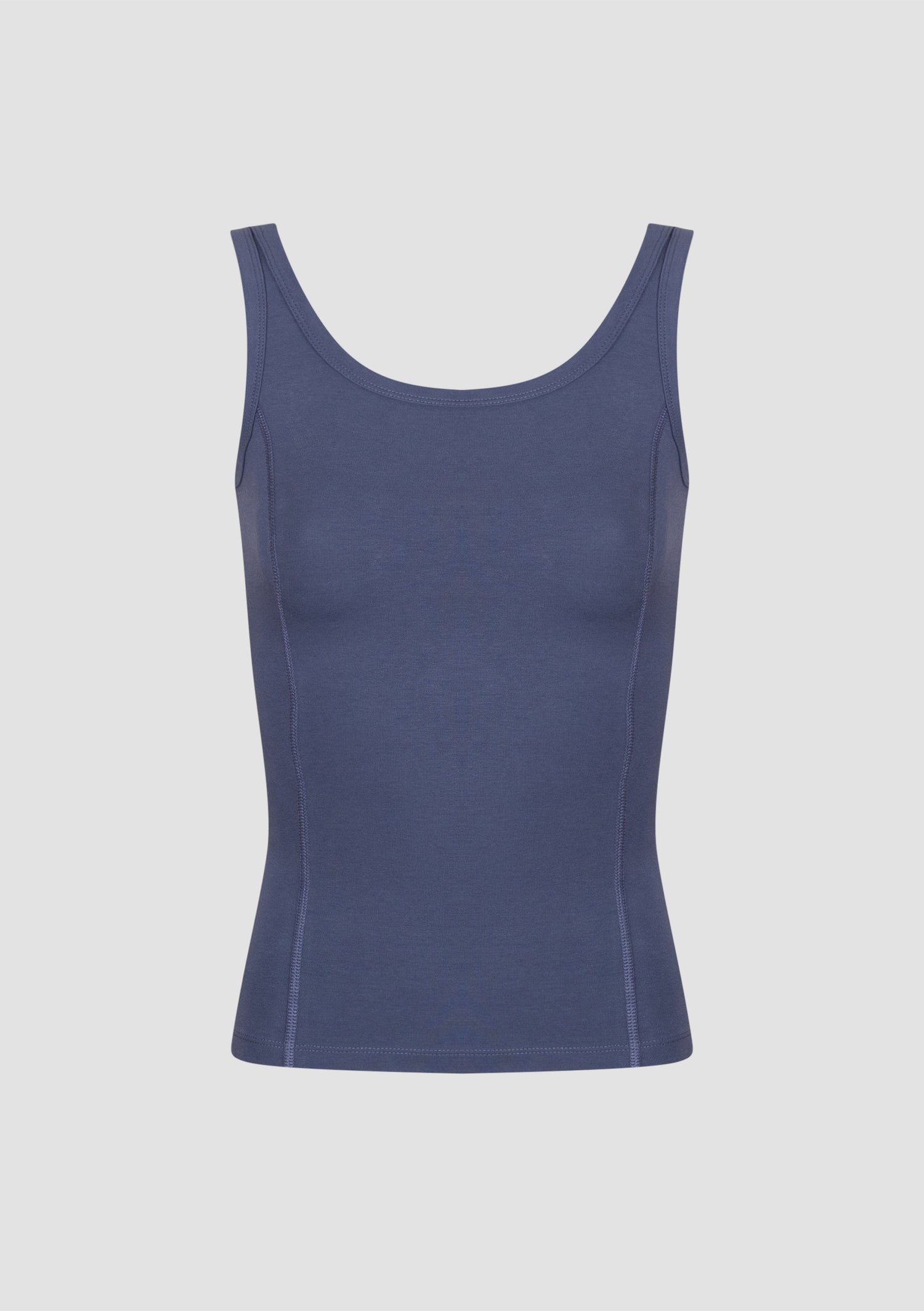 Jasmin Square Neck Vest in PIMA Cotton in Nightshadow Blue
