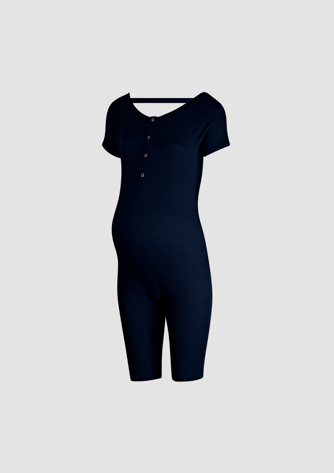 Maternity Julie Short Sleeve One-Piece in Organic Cotton in Ocean Blue