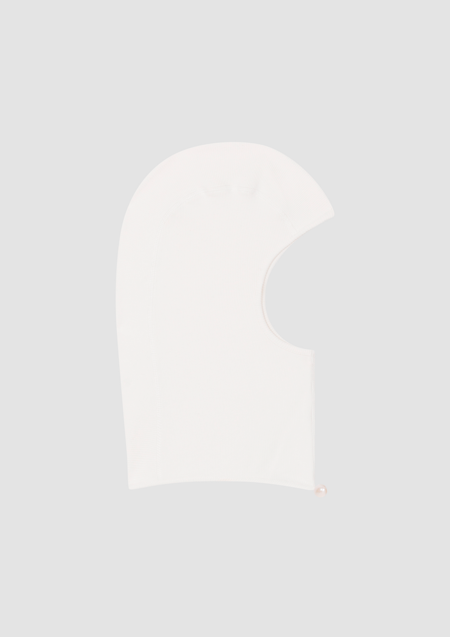 Lilith Balaclava in Organic Cotton with Natural Pearl in Sky White LIMITED EDITION