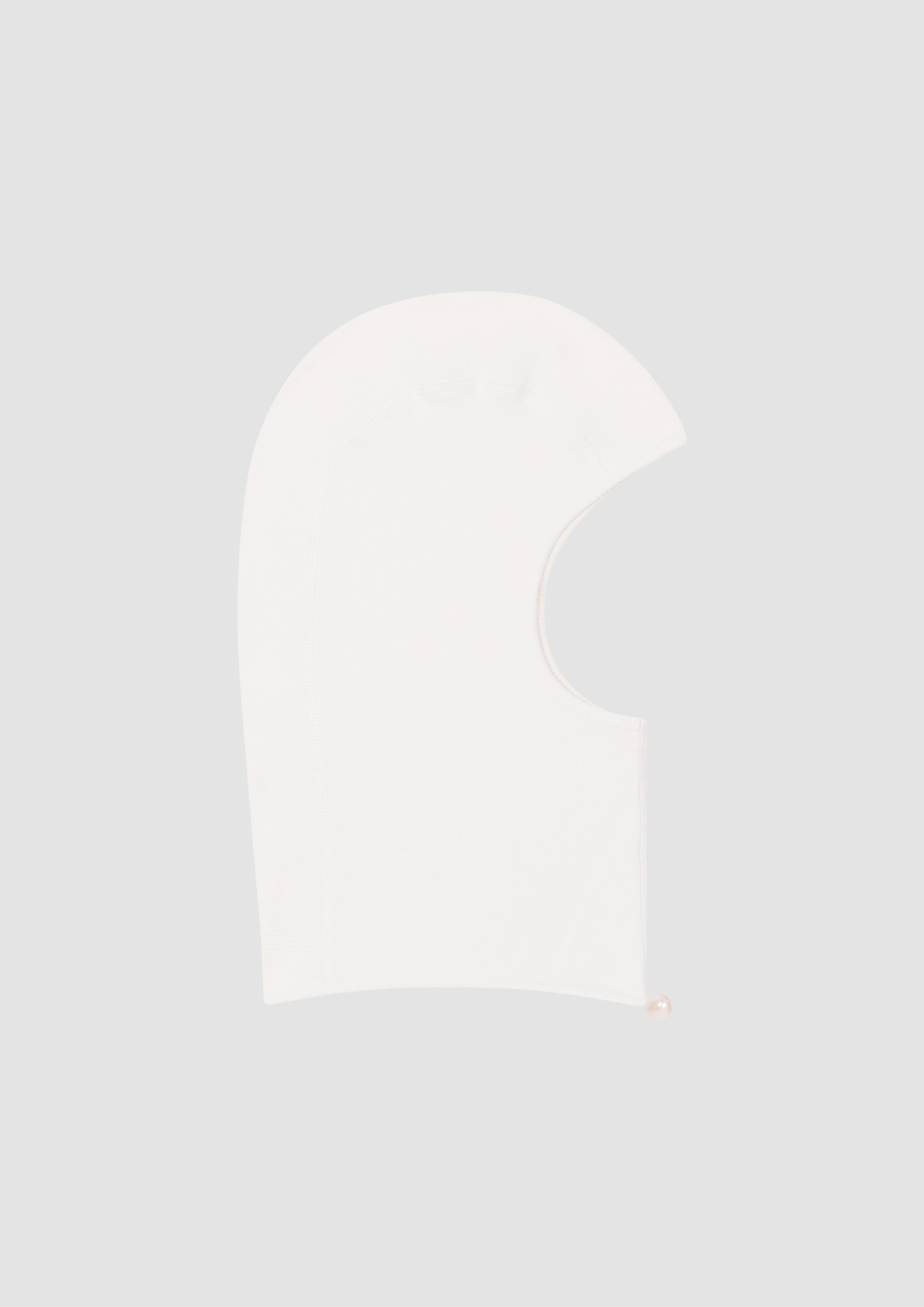 Lilith Balaclava in Organic Cotton with Natural Pearl in Sky White LIMITED EDITION
